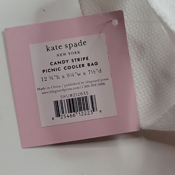 NEW KATE SPADE PICNIC COOLER INSULATED RAINBOW STRIPE WATER RESISTANT TRAVEL BAG - Picture 7 of 11